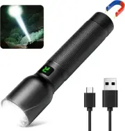 Rechargeable Flashlights High Lumens with Standard Flashlight, Magnetic-Black