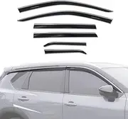 AUSGO Weathershields Compatible with Nissan X-Trail T33 2022-Onwards, Injection Stainless Trim Weather Shields Window Visors Wind Deflectors Sun Rain Guard 6PCS Set