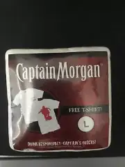 Captain Morgan Promo Shirt Large In Plastic Wrap Expand When Opened