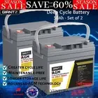 Giantz 12V 50Ah AGM Deep Cycle Battery Solar Power X2 Marine Sealed 4WD Camping