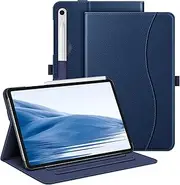 [FINTIE] Case for Samsung Galaxy Tab S10 FE/ S9 FE 5G 10.9 Inch/Tab S9 11 Inch, Multi-Angle Viewing Protective Cover with Pocket, Auto Sleep/Wake, Dark Blue