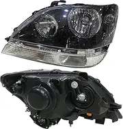 Car Headlight Compatible With Lexus Rx300 Harrier Acu10 Automobile A Pair Headlamp 1997-2003 White(RX300 Black)
