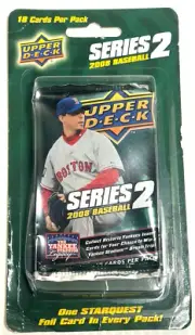 SEALED MOC UPPER DECK SERIES 2 2008 UNOPENED BASEBALL CARD PACK