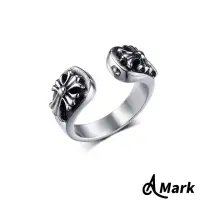 在飛比找momo購物網優惠-【A MARK】鈦鋼戒指 十字架戒指 復古戒指/個性十字架復