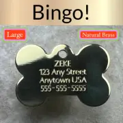 Custom Engraved Dog Tags Personalized Dog Collar Pet Tags Bone Pet ID BRASS BONE