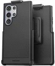 Encased Belt Case Designed for Samsung Galaxy S24 Ultra, Rotating Holster Clip, Thin Armor Series Phone Holder (Black)