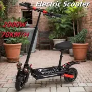 Electric Scooter 2000W Motor 70KM/H Foldable 50KM Range Seat Black