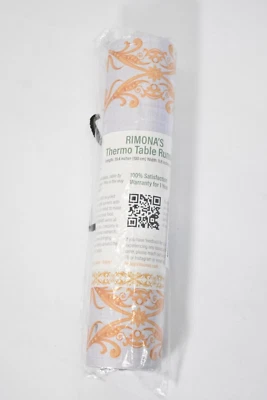 Rimonas Thermo Heat Resistant Table Runner & Trivet 40" Gold Rimmed Jute