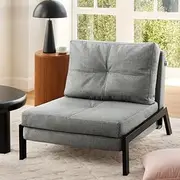 Artiss Folding Sofa Bed,Linen Convertible Sofas Chair with Pillow,Single Fold Out Recliner Couch Lounge for Living Room Bedroom, Futon Pull Out Sleeper Sofabed with Sturdy Metal Legs Home Office