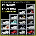 Premium Sneaker Display Shoe Box Storage Case Clear Plastic Boxes Side Stackable