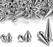 170 Pieces Multiple Sizes Cone Spikes Screwback Studs Rivets Large Medium Small