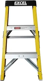 [Excel] Electricians Fibreglass 2 Step Ladder 0.76m Height - Heavy Duty 2 Treads ladder, folding and lightweight step ladder, Non-conductive material, Maximum Load Capacity of 150kg