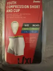 Boys Franklin Compression Shorts & Cup L/XL 28-31 Waist - Protection Cup