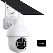 2K 5MP Security Camera 360° PTZ Outdoor Wireless WiFi Battery Audio +32G Card