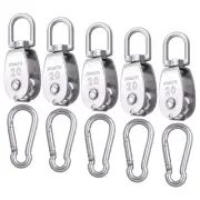 5 Pcs M20 Single Pulley Block, 304 Stainless Steel Lifting Crane Swivel Pulle...