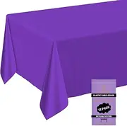 Premium Plastic Table Cloths for Rectangle Tables(54" x 108"),12 Pack Disposable Waterproof Table Cover for Parties,Weddings,Picnic BBQ,Birthday,Graduation - Dark purple