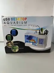 Mini Fish Tank, Multifunctional USB Rechargeable Fish Tank Desktop Electronic...