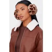 Leopard Faux Fur Ear Muffs, Leopard