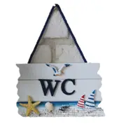 2Pcs Mediterranean Ocean Style WC Hanging Sign Board Plate Creative Wooden Toilet Door Decoration Bar Coffee Shop Home Decoration