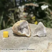 Cracked quartz geode - authentic spiritual healing crystal mineral stone