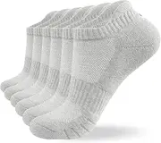 [coskefy] Men's Trainer Socks 43-46, 6 Pairs of Socks Women's 35-38 39-42 47-50 Padded Running Socks Cotton Sports Socks Breathable Unisex Black White Grey