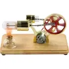 Hot Air Stirling Engine Motor Kit Steam Heat Electricity Power Generator LED Lig