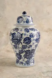 French Blue Temple Jar