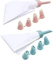 HOLIDYOYO 2 Sets Reusable Piping Bags Versatile Cake Decorating Icing Bags for DIY Pastry Smooth Squeeze Compatible with Various Decorating Tips for Cakes Cookies and More