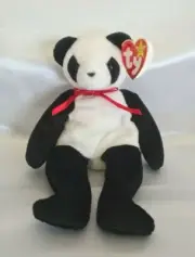 Retired TY Beanie Babies FORTUNE the Panda Bear 1997 NWT Errors PE Pellets