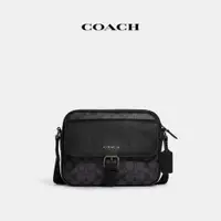 在飛比找蝦皮商城優惠-COACH HUDSON經典Logo斜背手袋-QB/炭黑色/