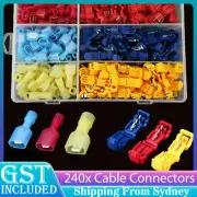240x T-Tap Electrical Cable Connectors Wire Crimp Terminals Quick Splice Kit AU
