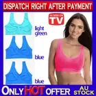 Set of 3 Seamless Leisure Bra S M L XL XXL 3XL ahh comfy blue x2 lightgreen x1