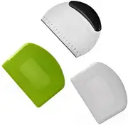 2Pcs BPA Free PE Flexible Bowl Scraper&1Pcs Sharp Edge Stainless Steel Scraper,Angles Bread Dough Cutter,Anti-Slip Kitchen Baking Scraper,Bowl Scrapers Dough Bread Cutters.for Cake & Baking.