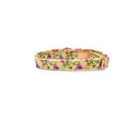 Holly & Co Nonna's Garden Extra Small Yellow Premium Velvet Dog Collar