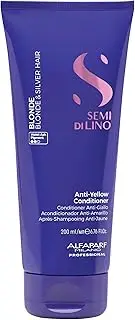 Alfaparf Milano Semi di Lino Blonde Anti-Yellow Conditioner - Neutralizes Brassy Tones, Adds Moisture - Includes Blue Light Shield Technology - 6.7 oz