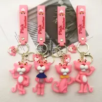 在飛比找蝦皮購物優惠-3D創意卡通粉紅頑皮豹鑰匙扣吊飾個性時尚包包掛飾汽車鑰匙鏈