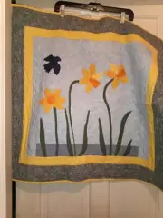 Floral Tulip Quilt Wall Haning or accent Handmade, 28x30 inches