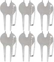 Golf Divot Tool - Zinc Alloy Durable Repair Kit with Ball Marker and Groove Cleaner for Turf Maintenance and Golf Clubs, Portable with Keychain Strap