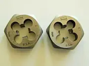 Lot of 2 Irwin HANSON 9mm-1.0 Hex Die 1" Outside Hex Size Made in USA