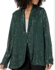NWT Show Me Your MUMU Women’s Large Green Sequined Blazer