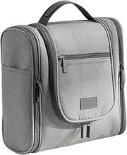 [Generico] Hanging Travel Toiletry Bag, Large Waterproof Toiletry Bags, Travel Toiletry Organizer for Men, Makeup Organizer Bags for Women, Toiletry Bag Compartments for Viag, Gray, riferimento alla