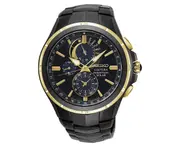 Seiko Men's 44mm Coutura Solar SSC698P Stainless Steel Watch - Black/Gold