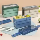 3 Tier Bento Box with Compartments 1450ml Stackable Lunch Box Non-Stick DrYVI