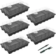 5-Pack Seed Starter Tray Kit – 200 Cells, Durable Plant Germination Trays with H