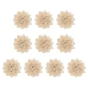 10Pcs 3.9" Chiffon Flowers Fabric Flower Sewing Fabric Appliques Coffee