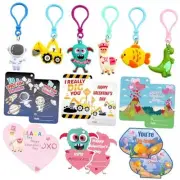 30 Pack Valentines Day Gifts Cards for Classroom Kids with Key Chains