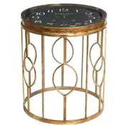 [Florabelle Living] Gold Side Table With Clock Top