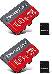 2 Pack 64GB TF Card with SD Adapter, C10 V30 Ultra High Speed U3 SD Card TF Flash Memory Card