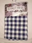 3 Piece Kitchen Window Curtain Set - 3pc Tier Set - Blue Checkered - Home Maison