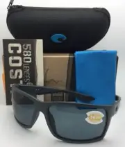 Polarized COSTA Sunglasses REEFTON RFT 98 Matte Grey Frame w/ 580 Grey Lenses